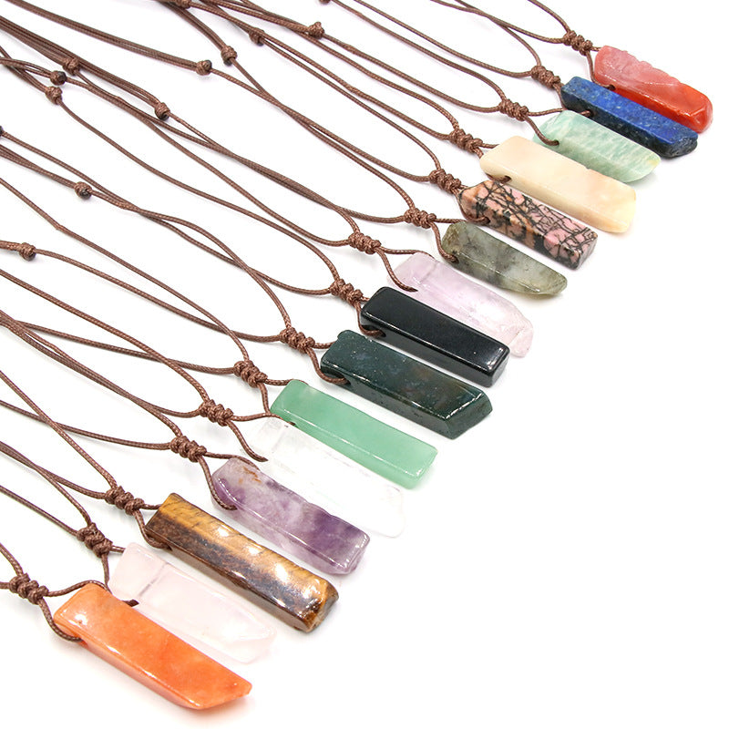 Tigereye Irregular Flat Long Woven Unshaped Necklaces