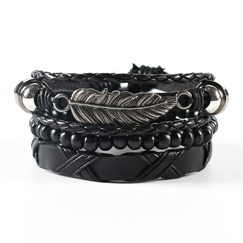 Women's & Men's Ornament Simple Hand Woven Rope Leather Bracelets