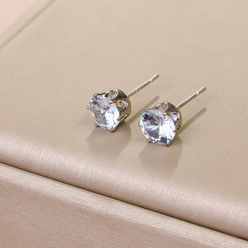 Refined Zircon Ear Minority Fashion Light Luxury Temperament Stud Earrings