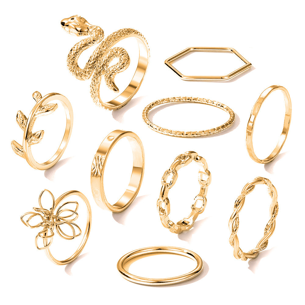 Of Love Alloy Butterfly Open Gold Multi Rings