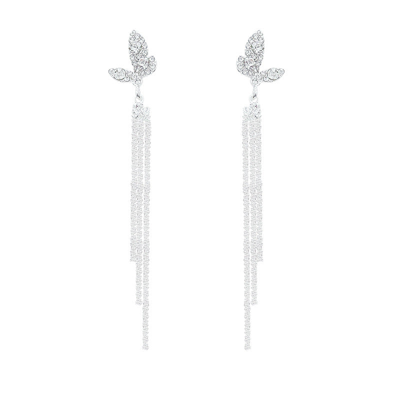 Women's Sparkling Long Fringe Light Luxury Minority High-grade Earrings