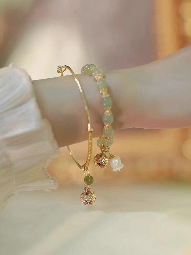 Lily Jingle Imitation Jade Female Fresh Bracelets