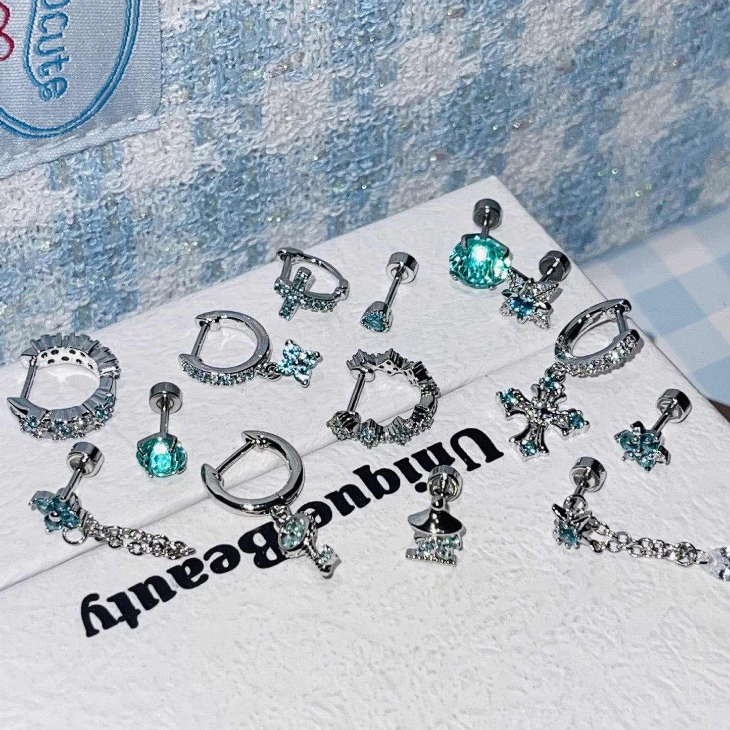 Steel Ear Bone Series Collection Clip Flash Earrings