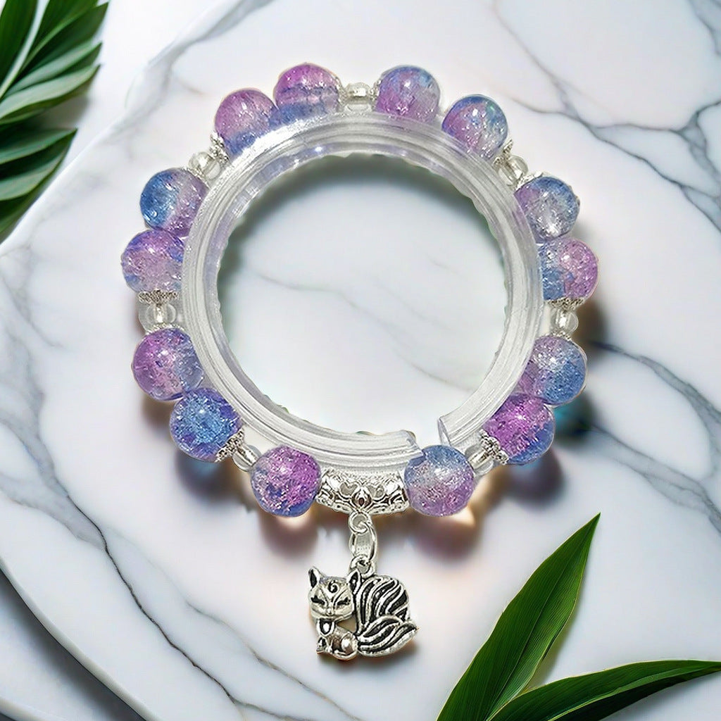 Fairy Colorful Jade Broken Hare Glazed Bracelets