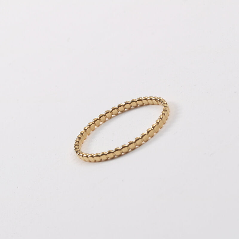 Small Flat Round Titanium Steel Gold Bracelets