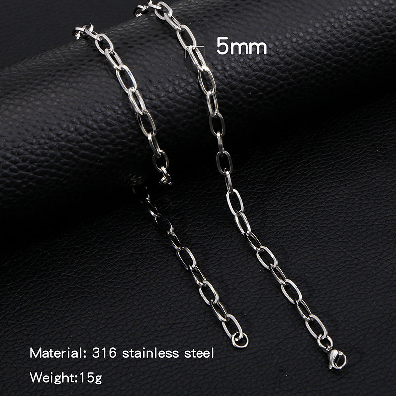 Return Square Line O-shaped Chain Unisex Necklaces