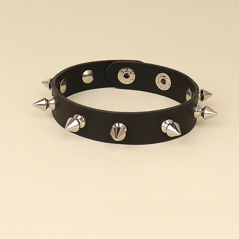 Punk Fashion Rivet Personality Couple Leather Rock Bracelets
