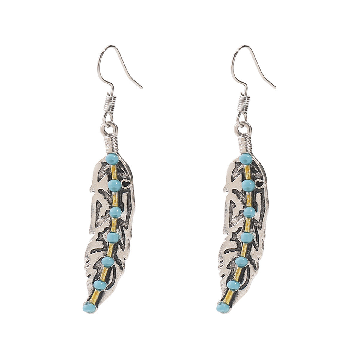 Artistic Carved Antique Sier Bohemian Ethnic Style Earrings