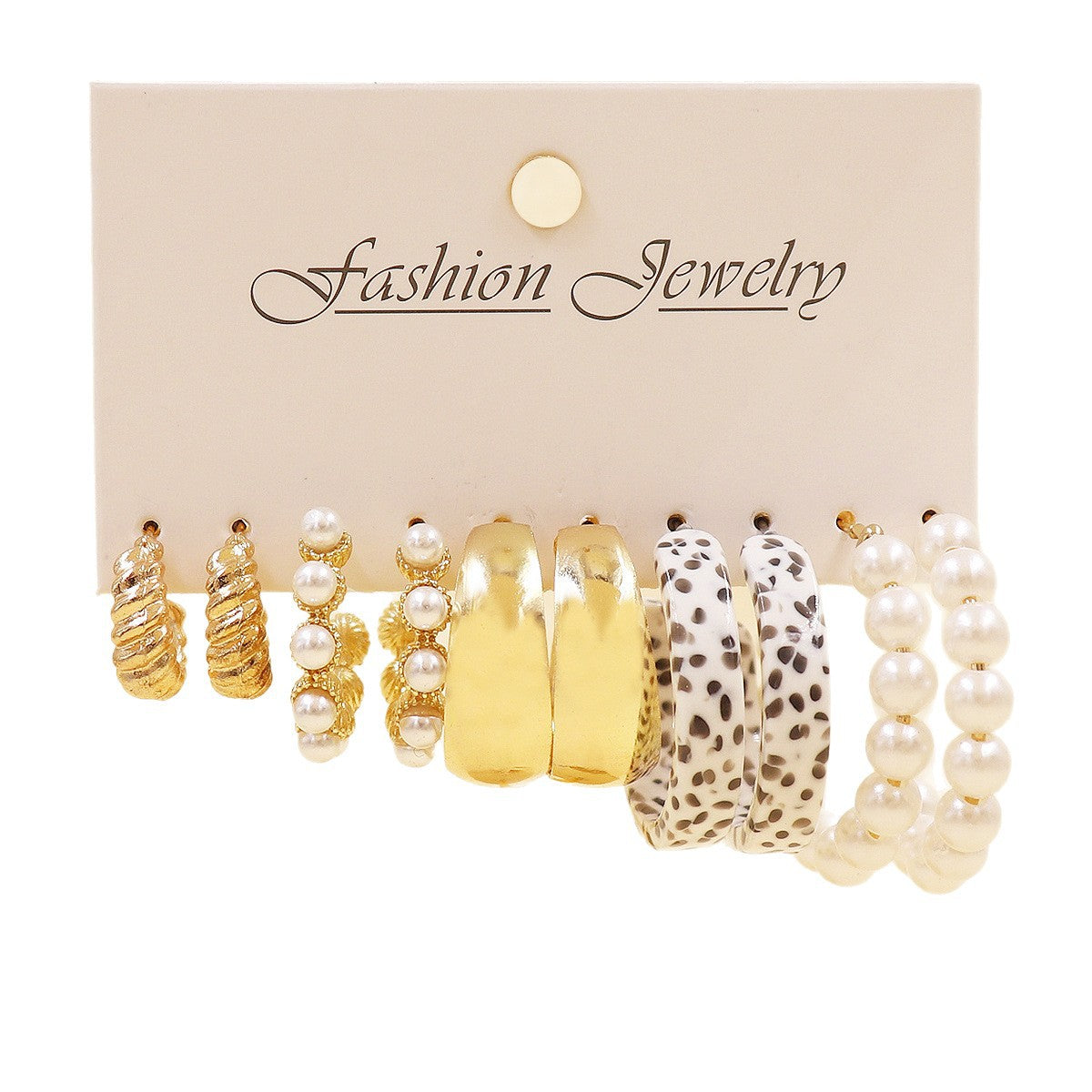 Women's Color Resin Leopard Print Pairs Retro Fashion Earrings