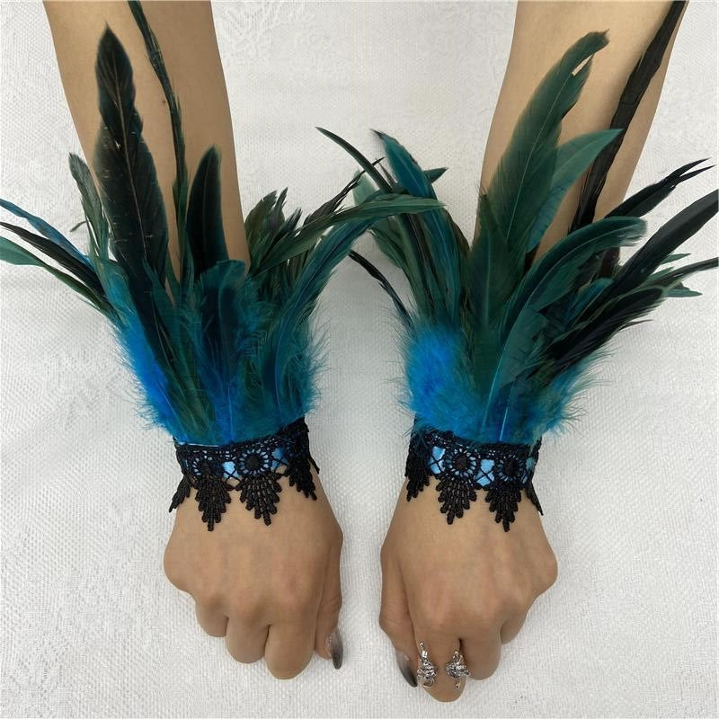 Feather Halloween Performance Ball Lace Wristband Bracelets