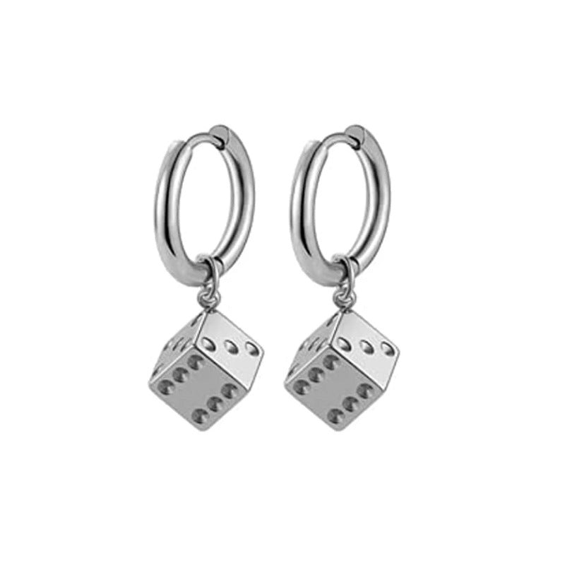 Xi Sieve Ear Clips Eardrops Geometry Earrings