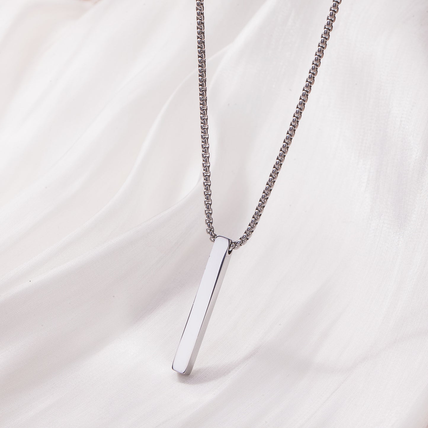 Men's Long Stainless Steel Sweater Chain Gold Plating Simple Geometric Necklaces