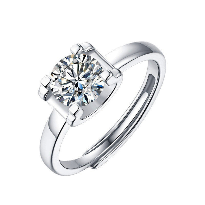 Moissanite Six Claw Karat Eight Hearts Arrows Rings