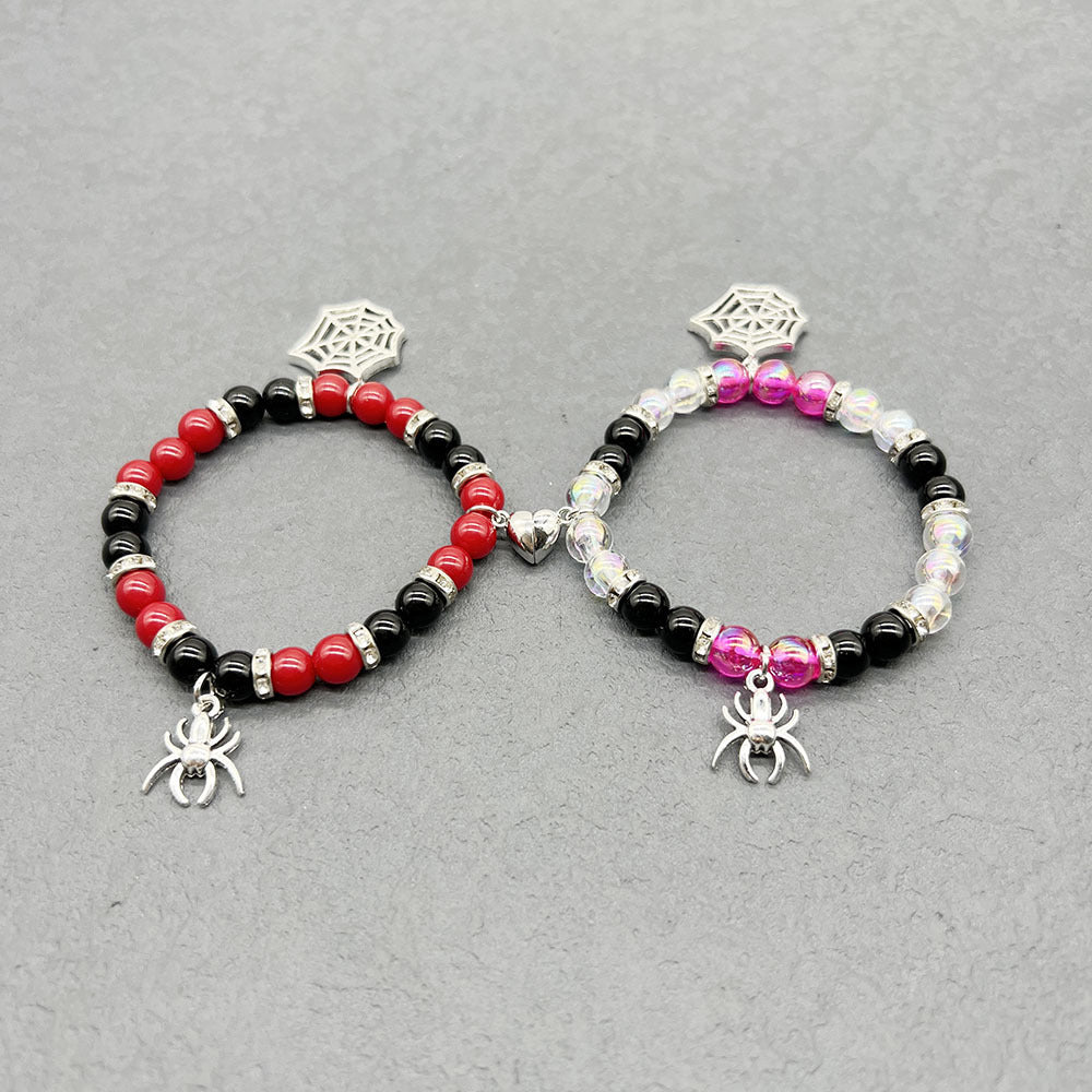 Women's & Men's Halloween Love Magnetic Couple Beaded Elastic Bracelets