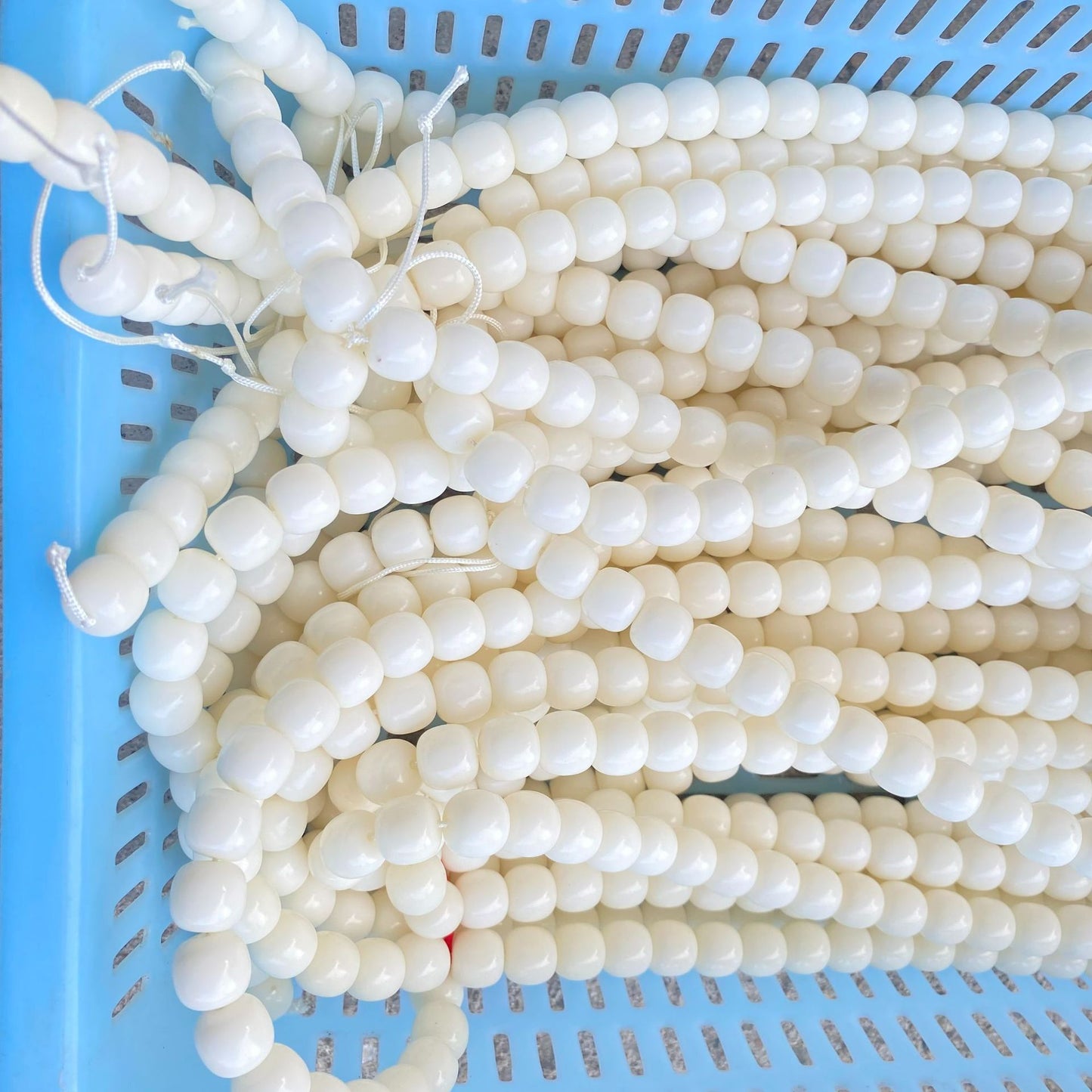Women's & Men's White Jade Bodhi Corypha Old Barrel Beads Seed Buddha Crafts Bracelet