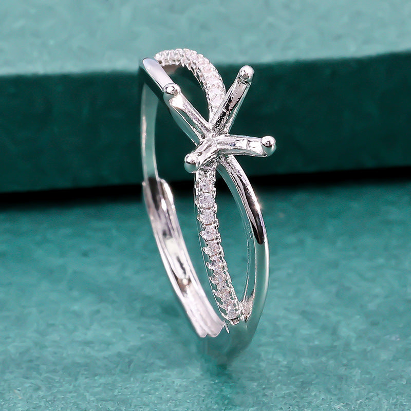 Inlaid Pointed Bottom Chinese Diamond Special Interest Light Ring