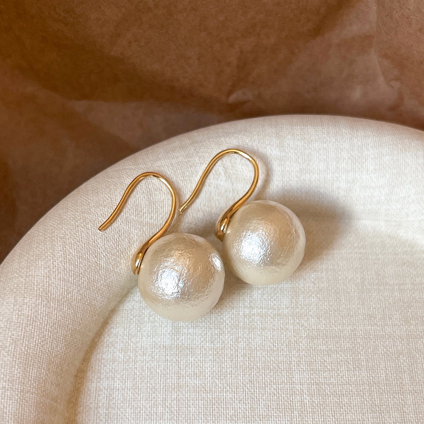 Women's Cotton Pearl Ear Hook High-grade Light Luxury Temperament Rings