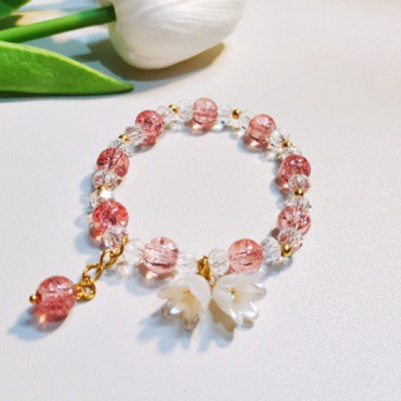 Female Aquamarine Gray Moonlight Natural Crystal Bracelet