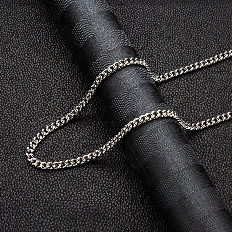Single Buckle Six-sided Grinding Cuban Hip Necklace