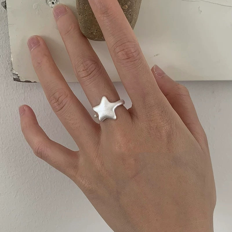 Matte Brushed Female Niche Design Versatile Opening Index Ring