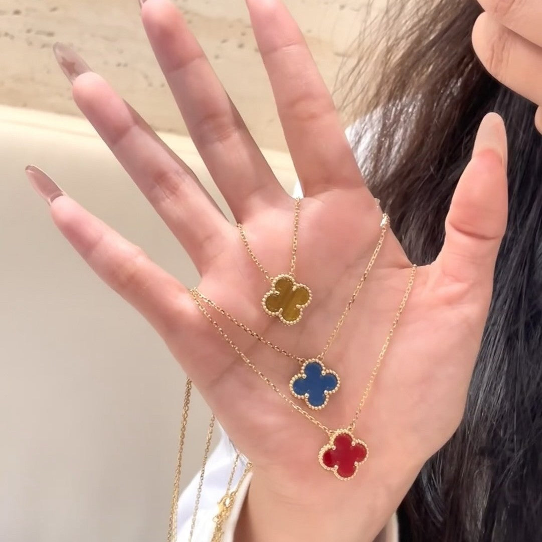 High Version V Gold Clover Thick Plated Clavicle Chain Necklaces