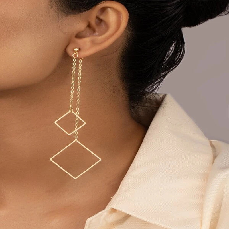 Geometric Metal Eardrops Personality Trendy Triangle Earrings