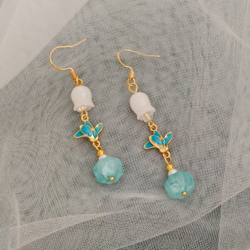 Style National Brass Ear Hook Vintage Court Ethnic Han Clothing Earrings