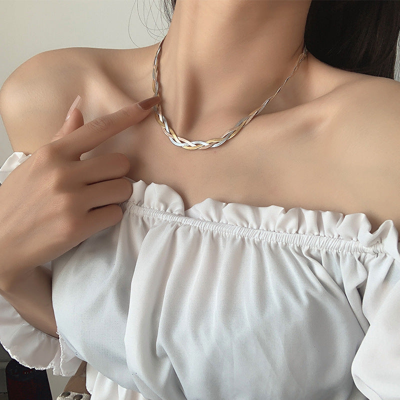 Steel Blade Chain Winding Minimalist Design Clavicle Advanced Necklaces