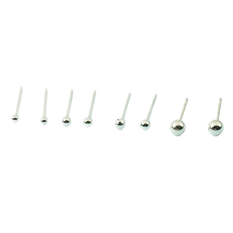 Ball Personalized Sier Beans Ear Bone Stud Earrings