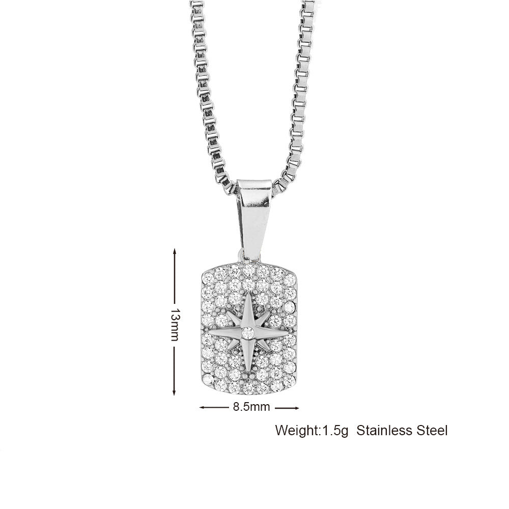 Simple Fashion Stainless Steel Full Zircon Devil's Necklace