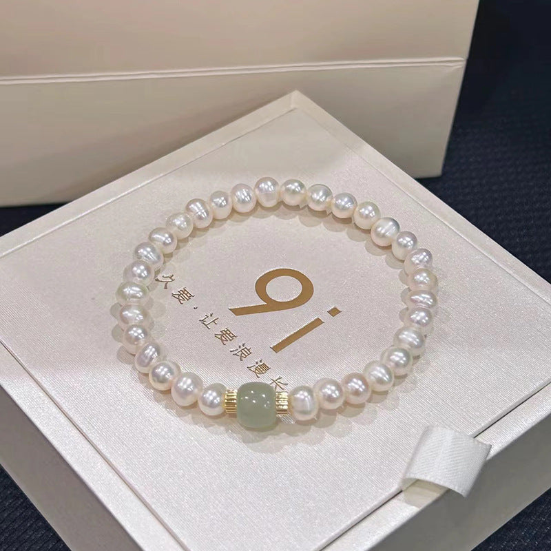 Pearl Female Niche High-grade Temperament Jade Chinese Style Bracelets