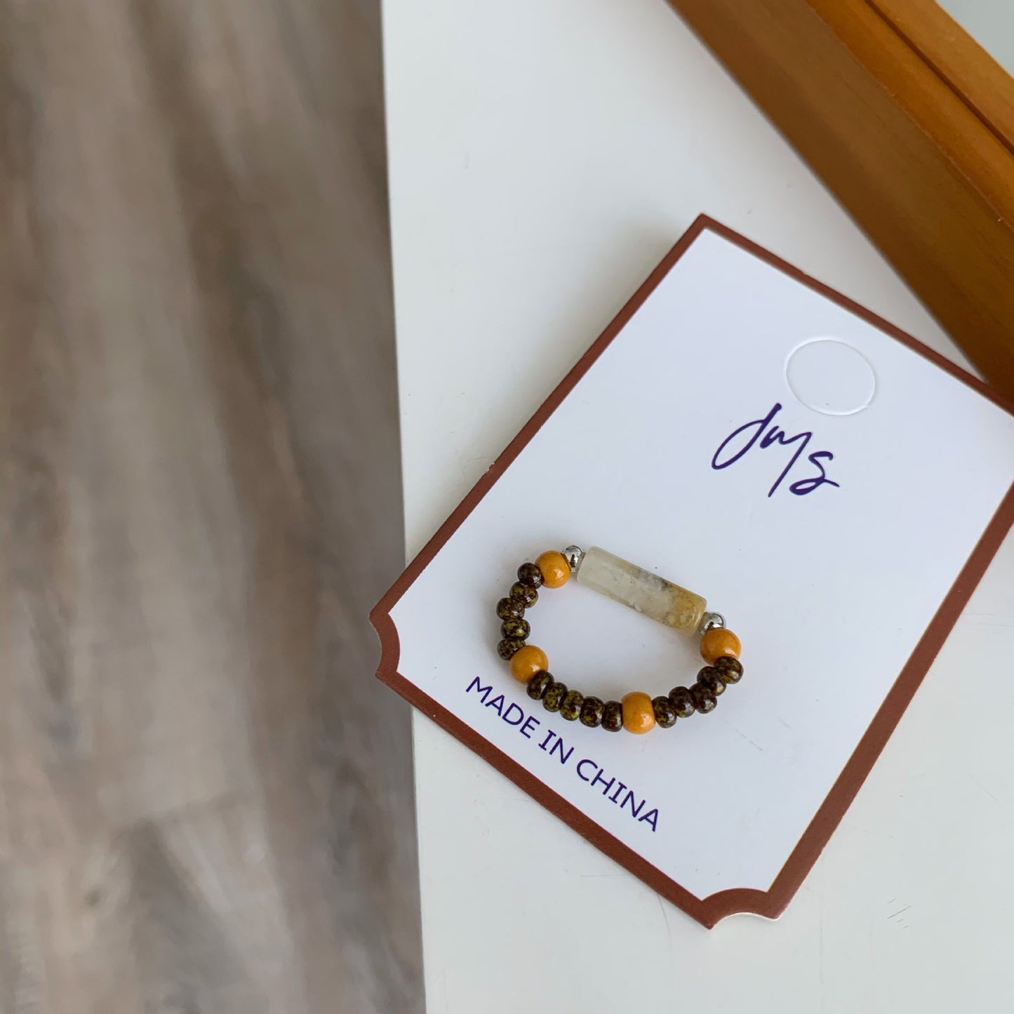 Women's Retro Simple Handmade Beaded Natural Stone Rings