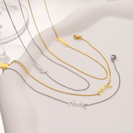 Women's Titanium Steel Exquisite Fashion High Sense Collarbone Necklace