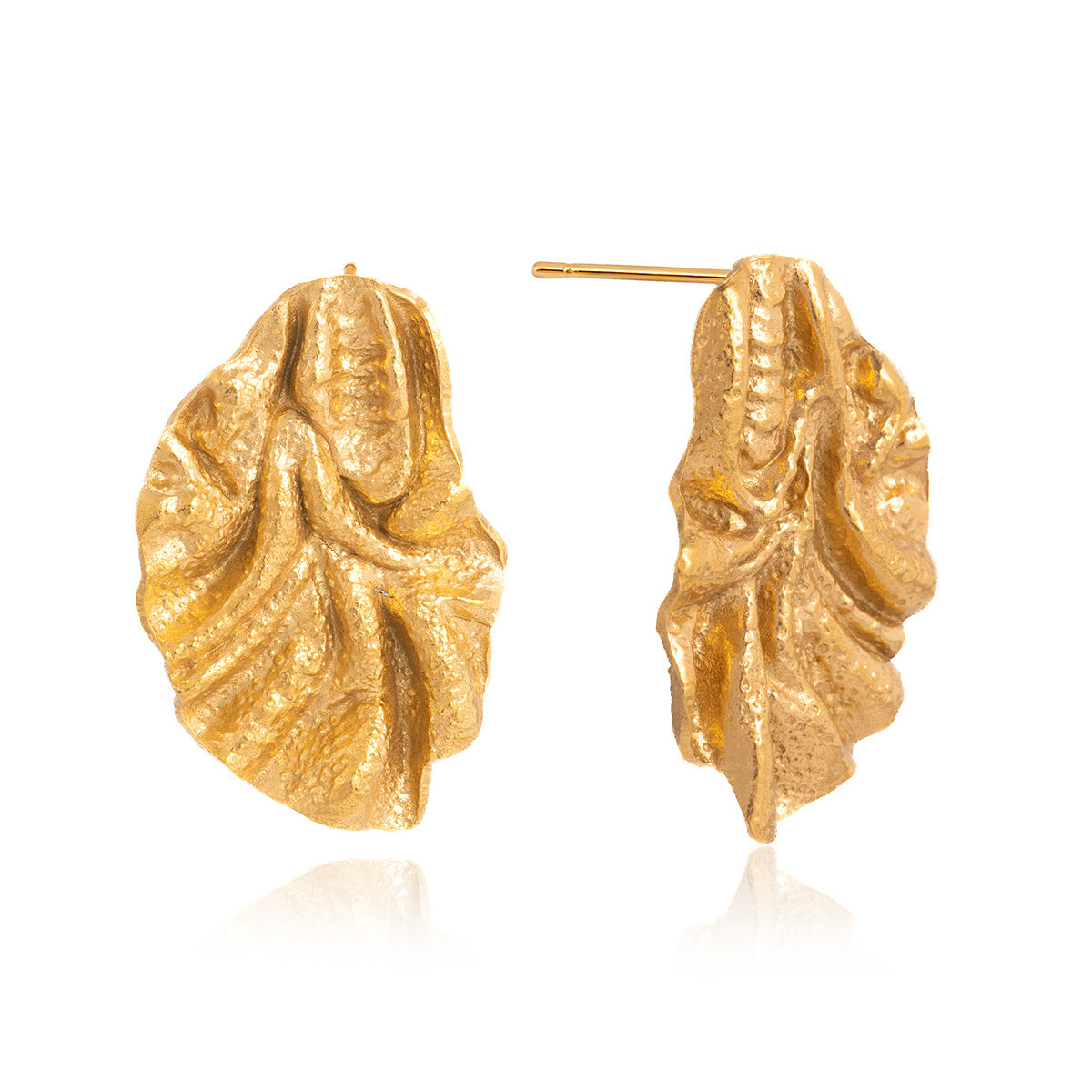 Women's Gravel Titanium Steel Ear Light Luxury High-grade Vacation Style Seaside Stud Earrings