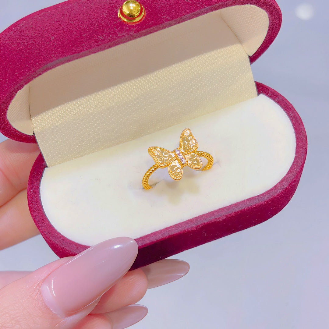 Women's Alluvial Gold Retro Affordable Luxury Design Brass Plated Fashion Ring