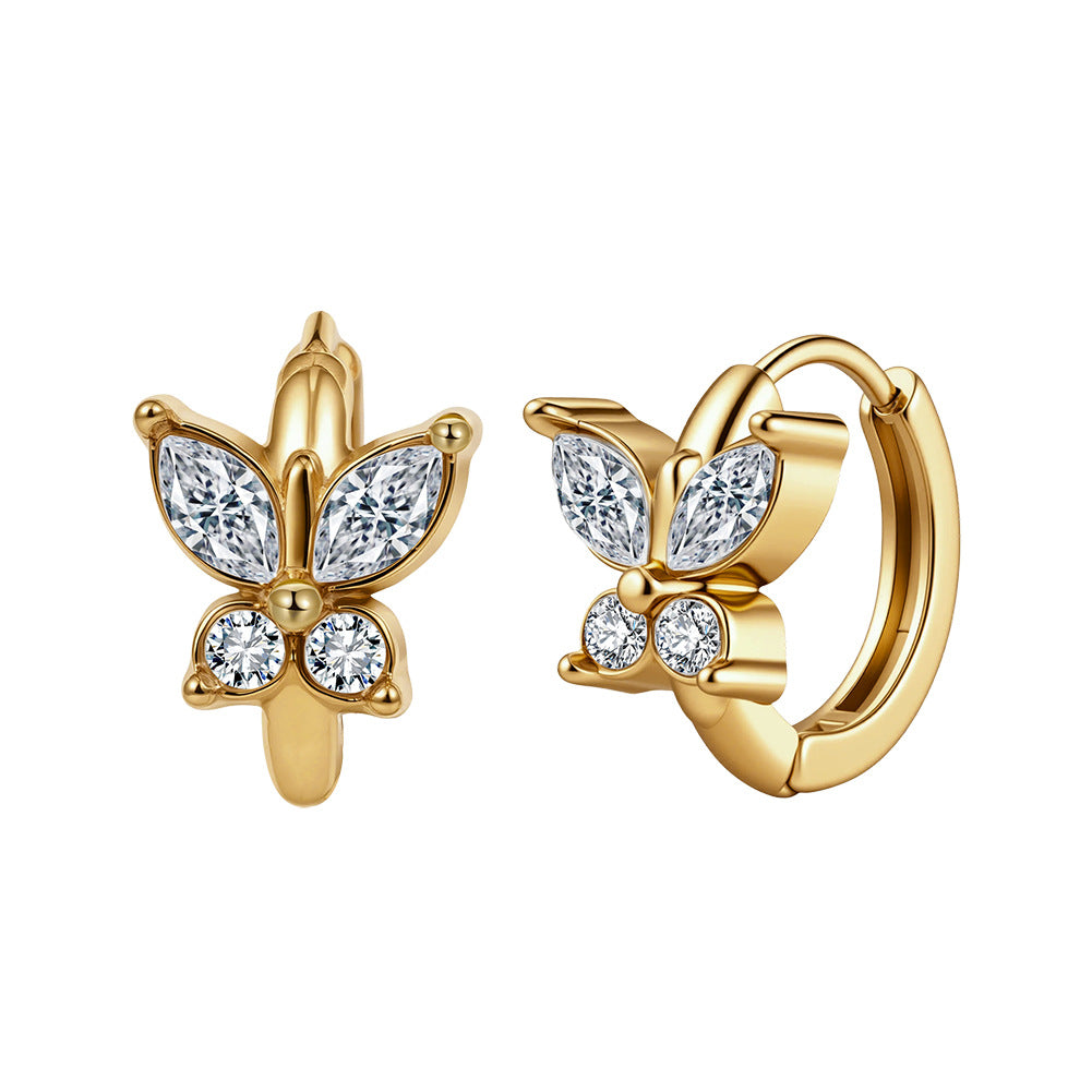 Women's Stainless Steel Diamond Tassel Simple Niche Everyday Joker Twin Collection Earrings
