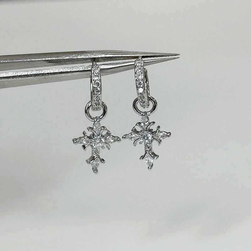 Women's Sier Big Diamond For Light Luxury Temperament Fashionable High-grade Exquisite Earrings