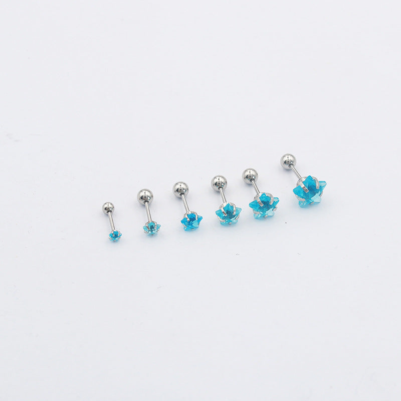 Women's Pentagram Simple Small Ears Ear Bone Rings