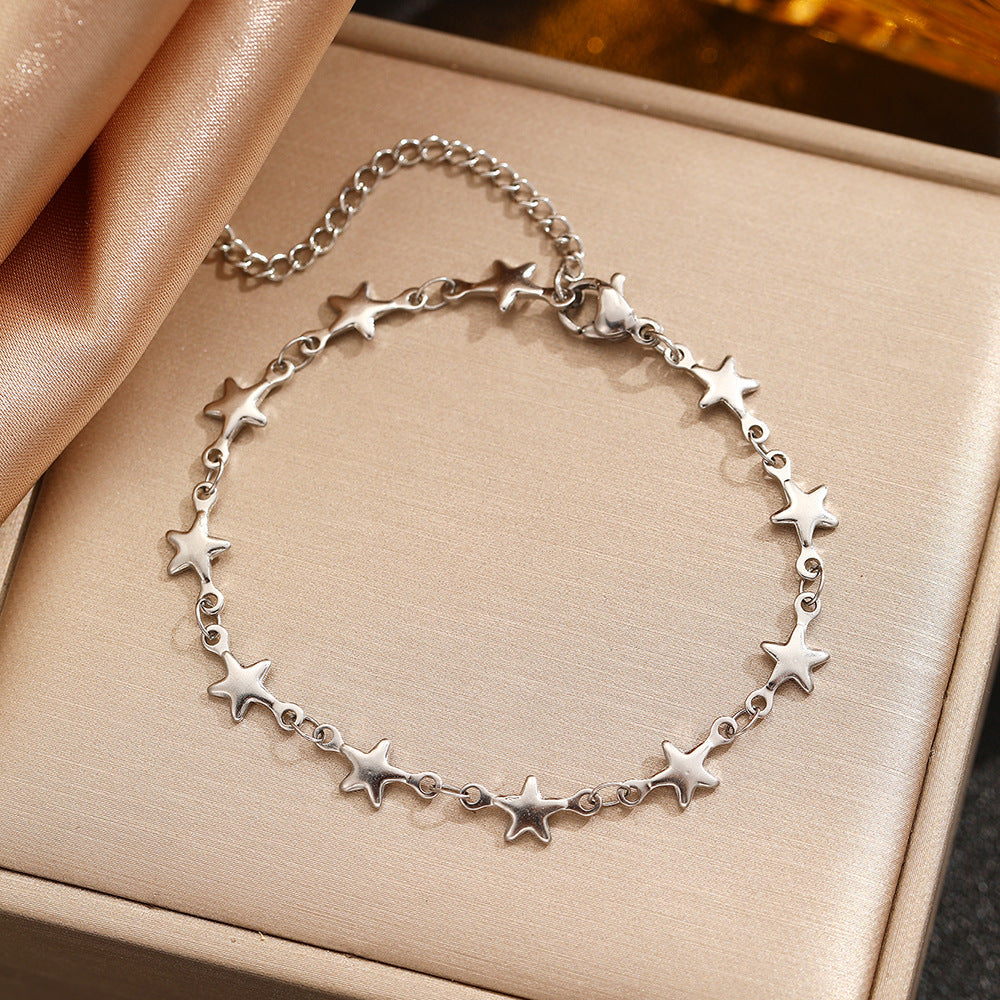 Stainless Steel Design White Sweet Extendable Adjustable Bracelet