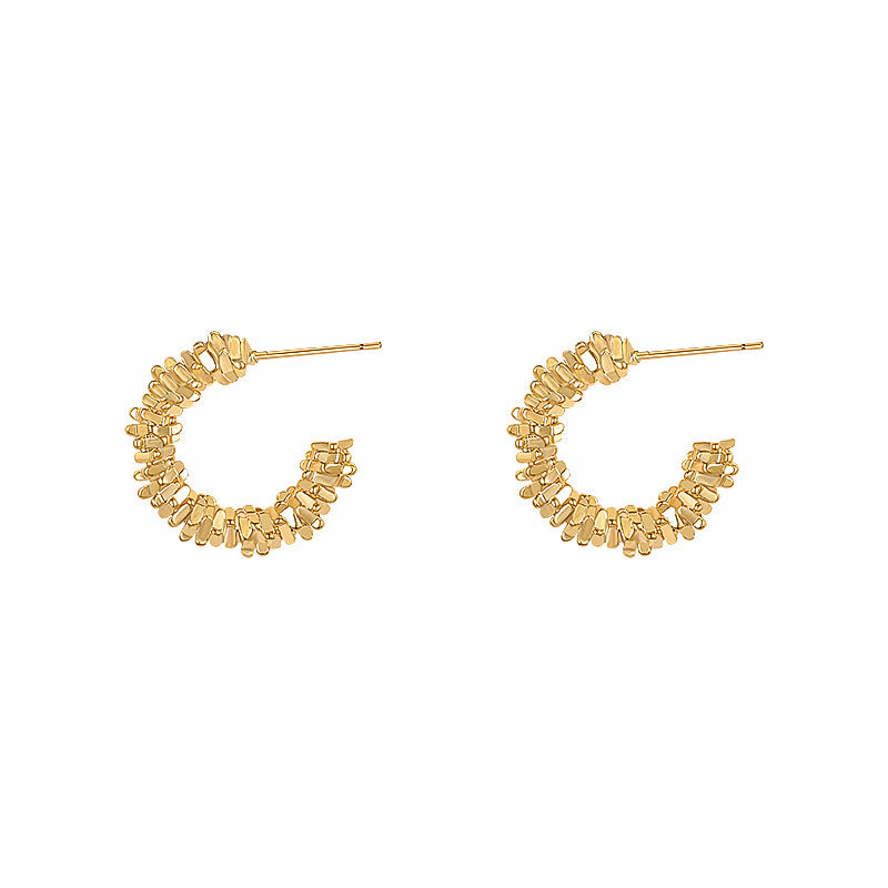 Circle Broken Temperament French Style Special Interest Light Earrings