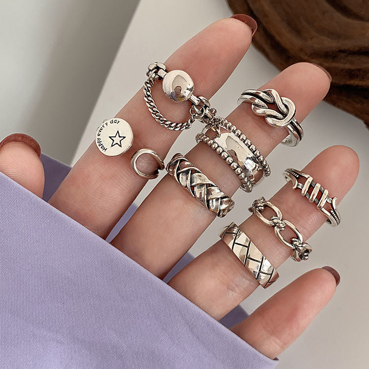 Women's Personality Retro Aloofness Style Niche Gem Rings