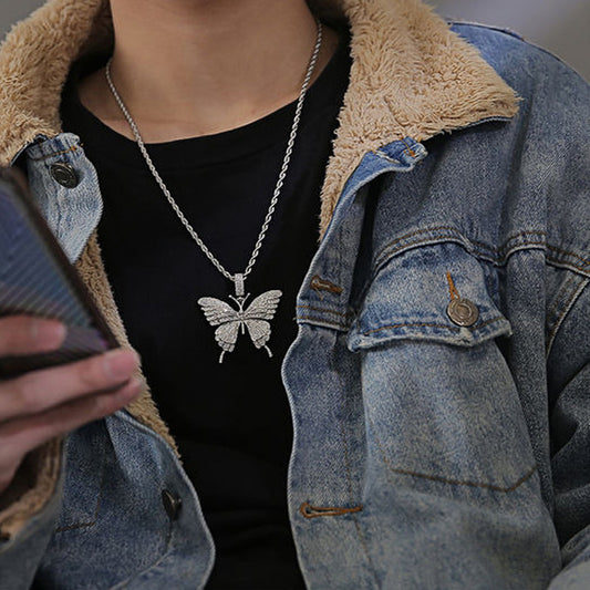 Women's & Men's Micro Rhinestone Fashion Sweater Chain Hip Hop Necklaces