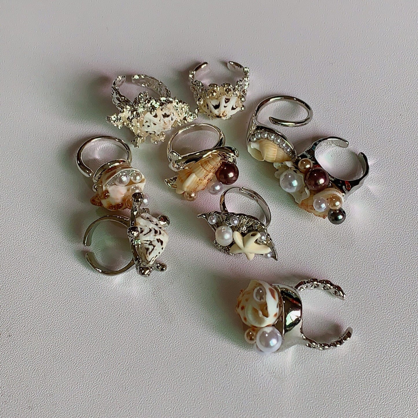 Bohemian Style Niche High-grade Pearl Index Finger Seaside Ring
