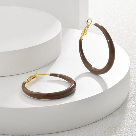 Trendy Red Series Design High-grade Temperament Wine Earrings