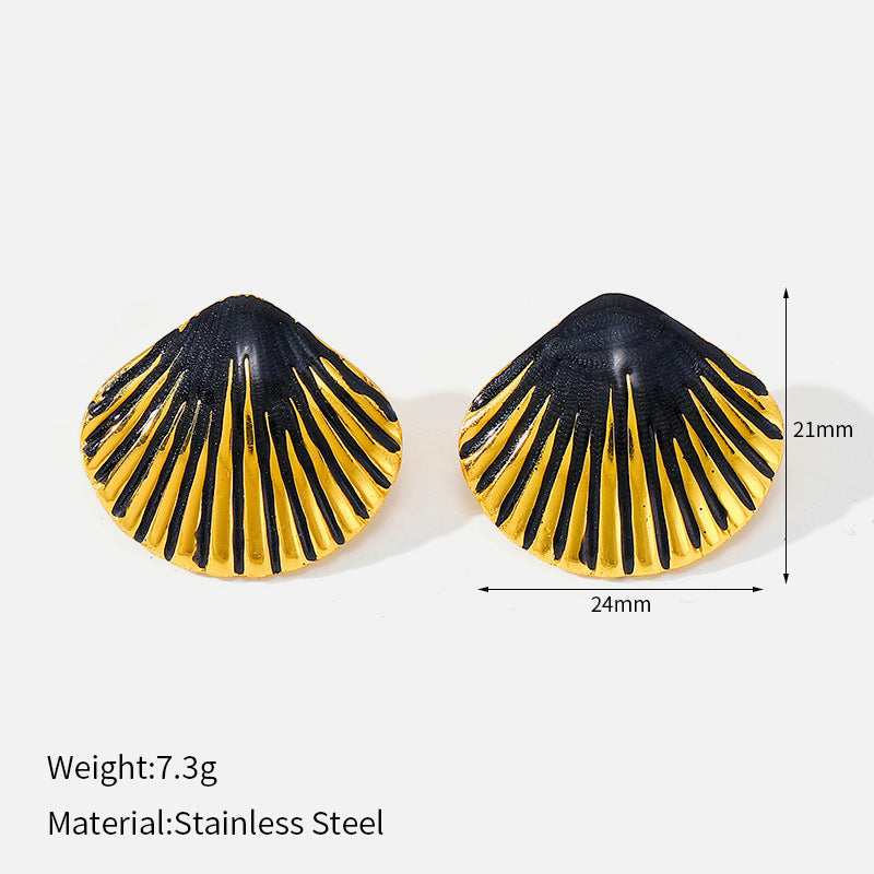 Shell Colorful Oil Penh Shape Fashion Seaside Vacation Versatile Rings