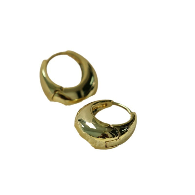 Brass Gold-plated Mirror Polishing Water Drop Basic Rings