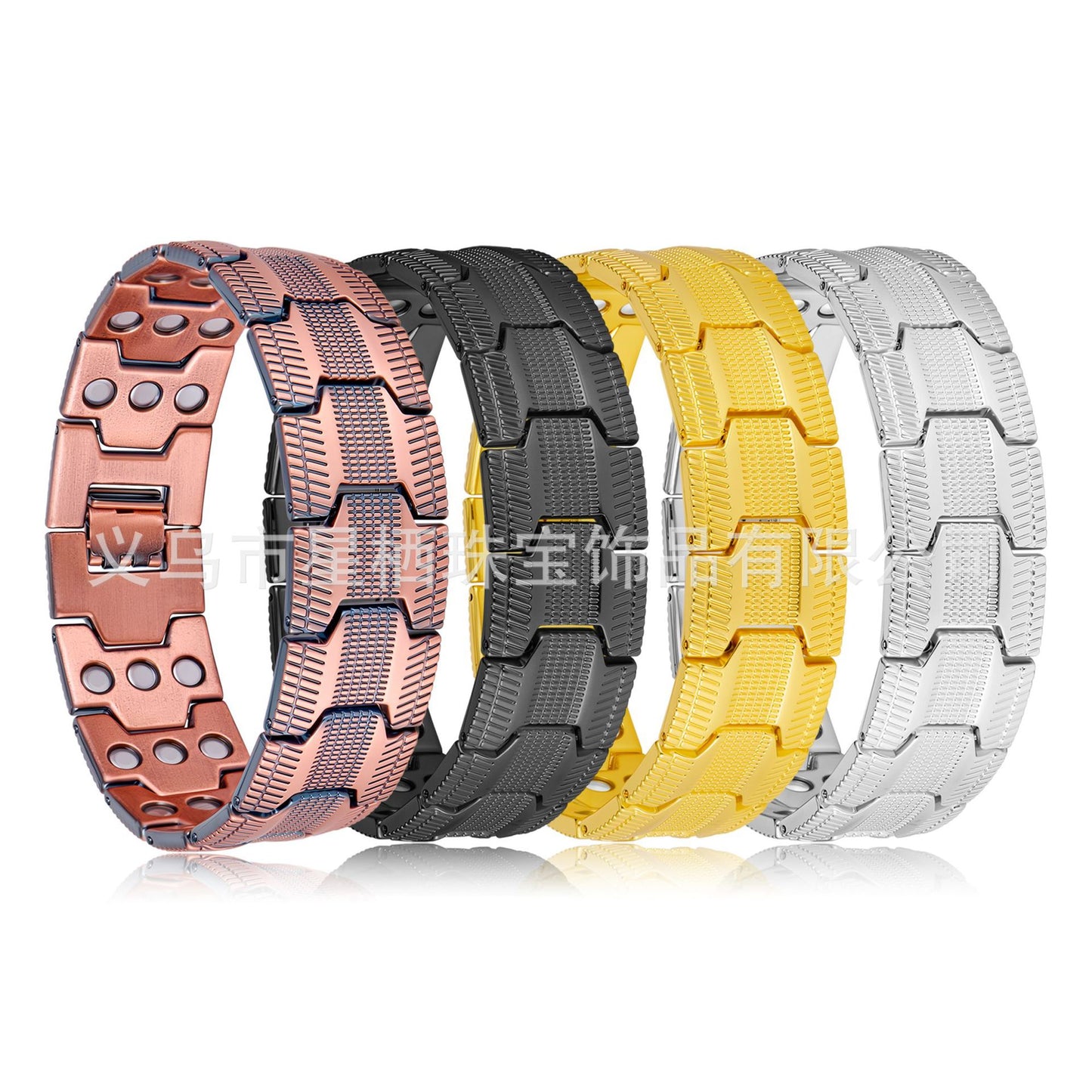 Fashion Retro Environmental Protection Bronze Three Rows Full Magnet Bracelets