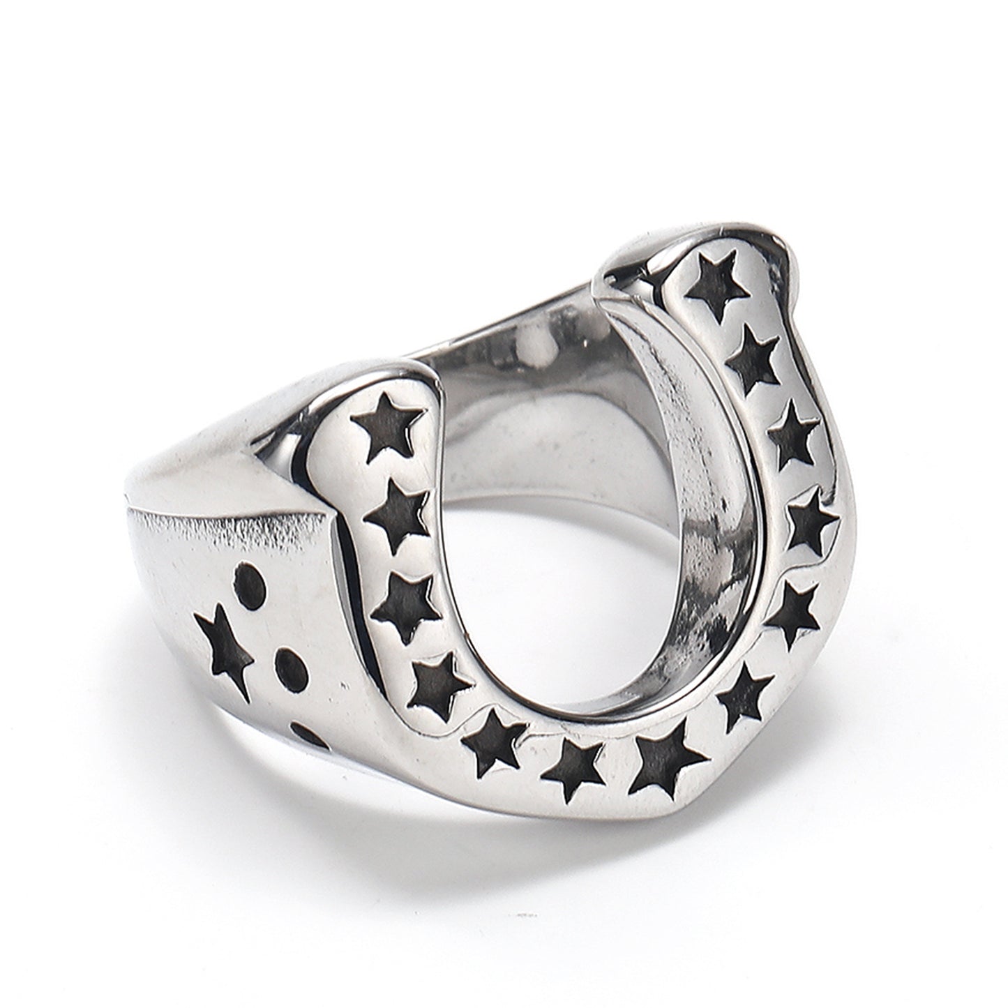 Men's Stainless Steel Six-pointed Star Domineering Five-pointed Ring