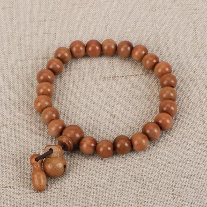 Peach Wood Mantra Buddha Beads Proverbs Bracelet