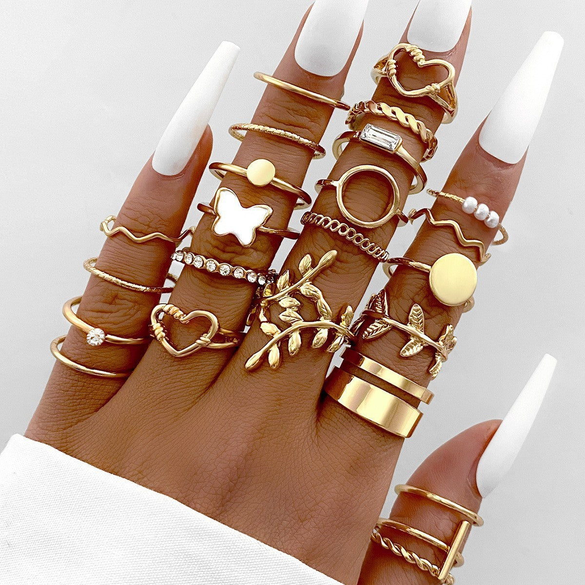 Women's Butterfly Loving Heart With Opening Fashion Rings
